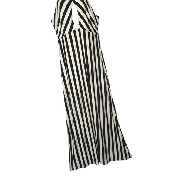 Nwt GUESS Nadia Knit Halter Maxi Dress Black/White Striped Women's Sz XL - Picture 3 of 8